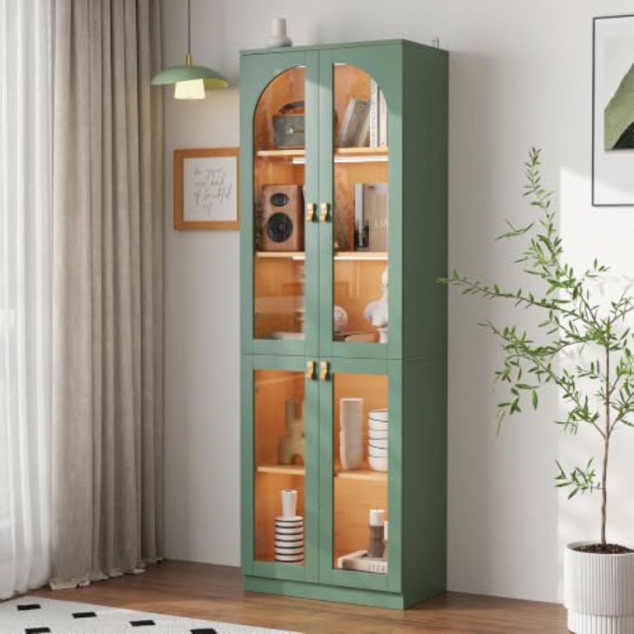 Office Storage Cabinet - Living room office curio cabinet with