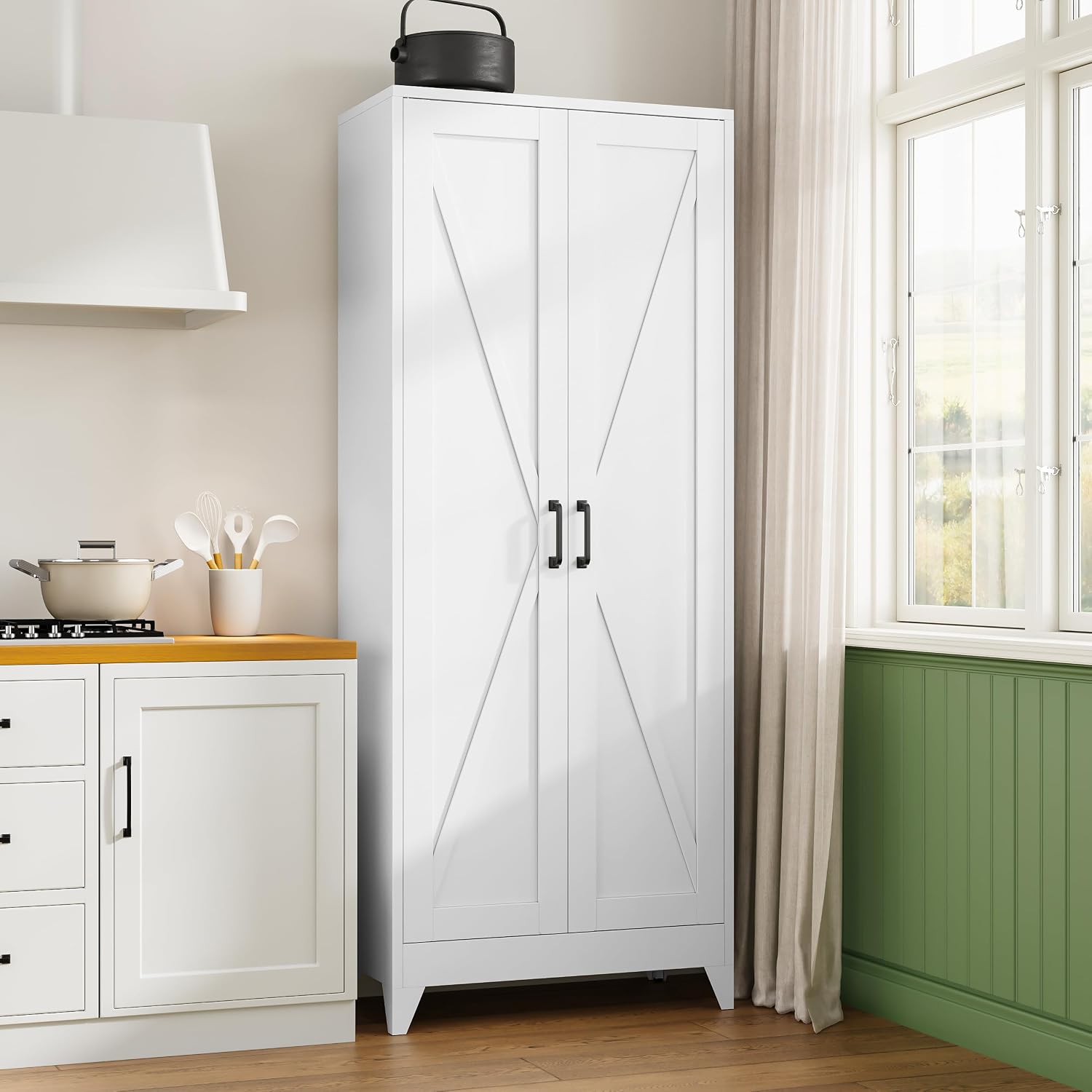 Office Storage Cabinet - Tall Metal Storage Cabinet, Freestanding Kitchen