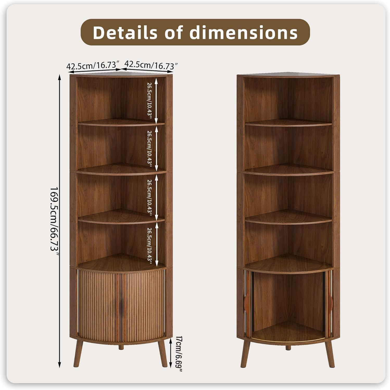 5-Tier Corner Shelf, 66.73''Ta - đánh giá và giá Bookshelf 5 Tier