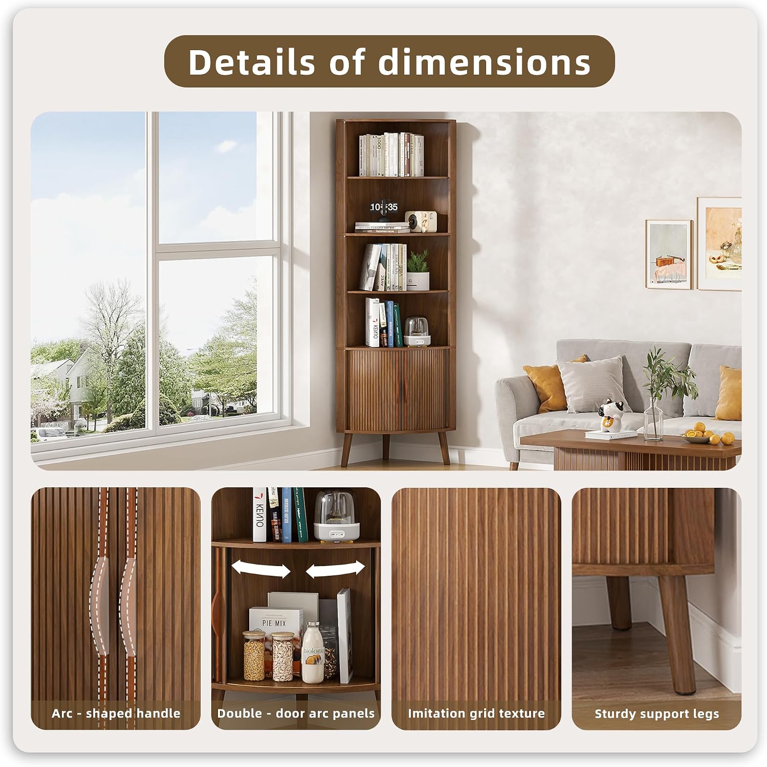 5-Tier Corner Shelf, 66.73''Ta - đánh giá và giá Bookshelf 5 Tier