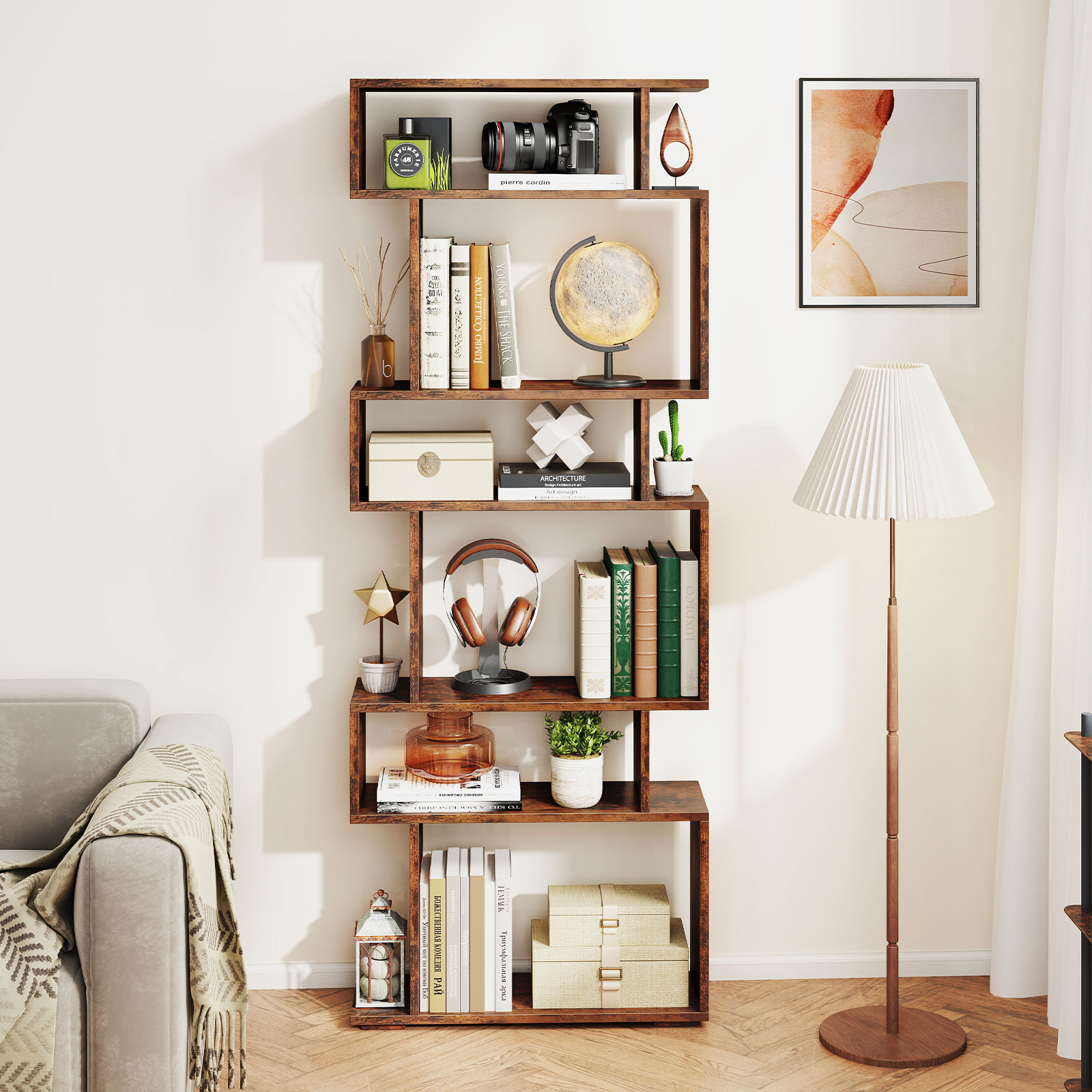 6-tier Storage Bookshelf S-sha - đánh giá và giá Bookshelf 5 Tier