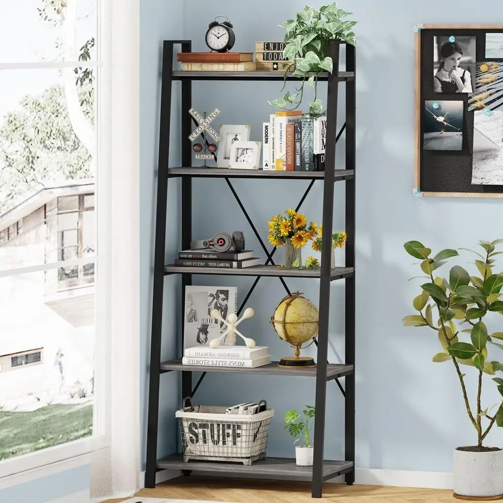 5-Tier Ladder Bookshelf, Indus - đánh giá và giá Bookshelf 5 Tier