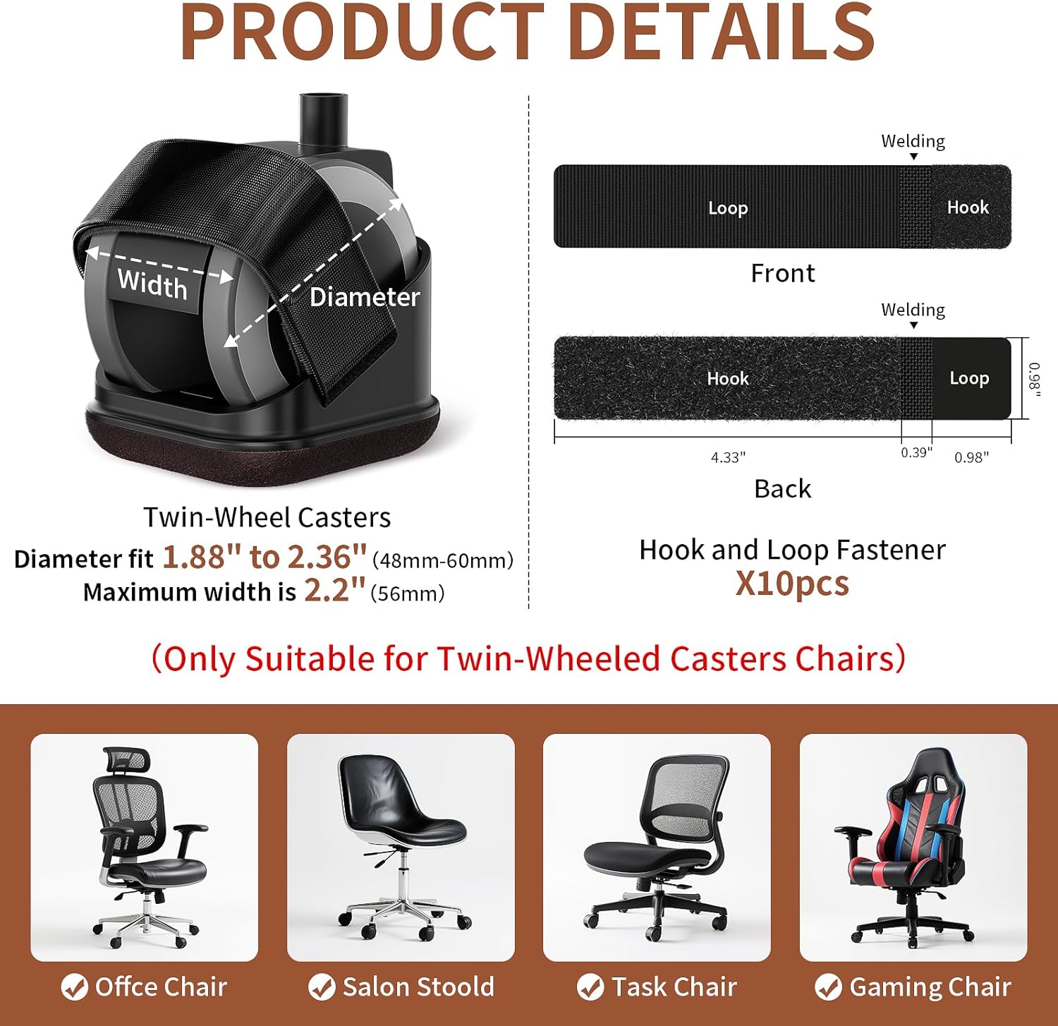 5PCS Chair Leg Protectors Offi - đánh giá và giá Office Furniture Heaven