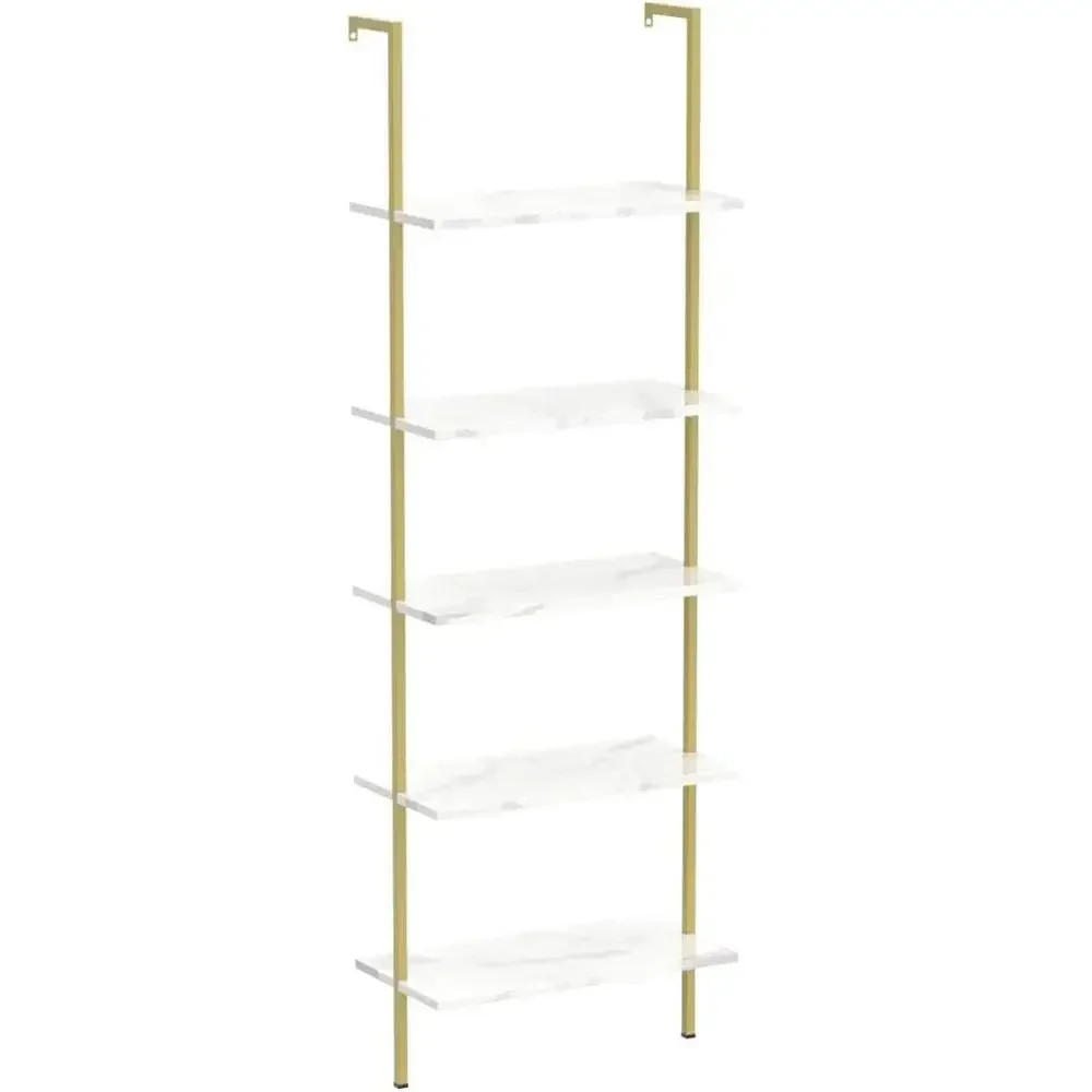 5-Tier White Marble Wall-Mount - đánh giá và giá Bookshelf 5 Tier