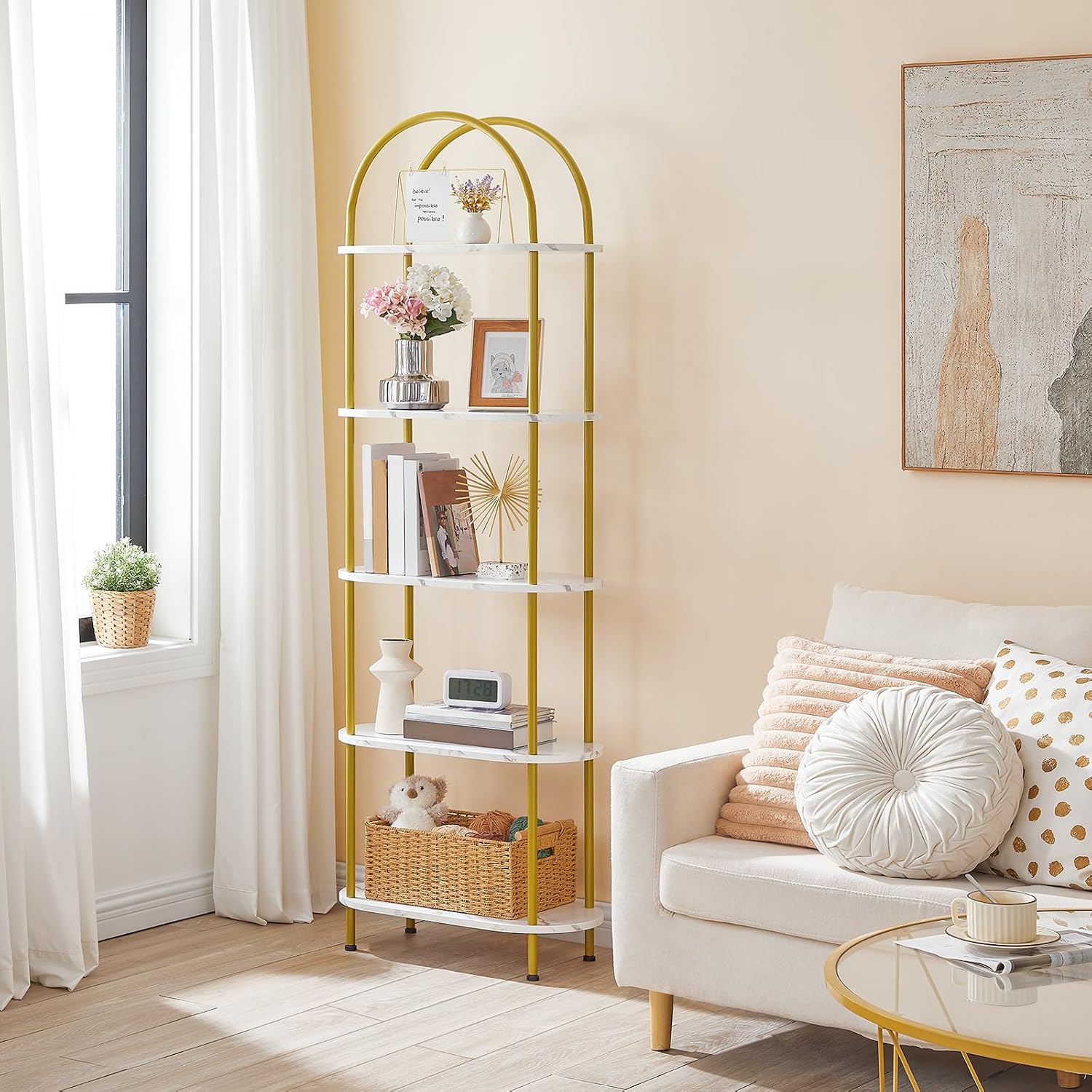 HOOBRO 5 Tier Open Bookshelf,  - đánh giá và giá Bookshelf 5 Tier