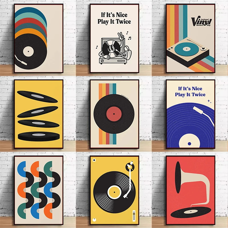 Mid Century Vinyl Record Canva - đánh giá và giá Office Furniture At Home