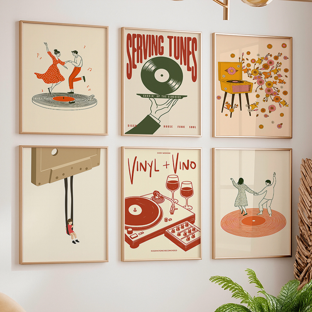 1pc Vintage Music Canvas Poste - đánh giá và giá Office Furniture At Home