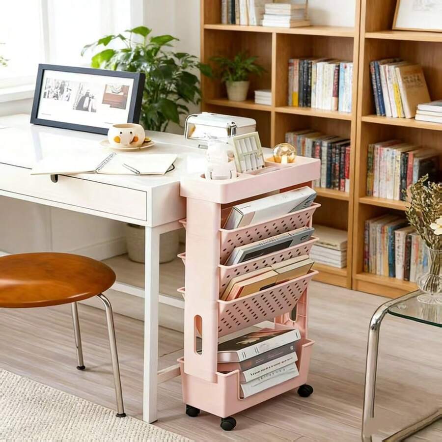 5-Tier Rolling Storage Cart Wi - đánh giá và giá Bookshelf 5 Tier