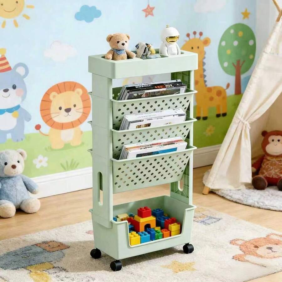 5-Tier Rolling Storage Cart Wi - đánh giá và giá Bookshelf 5 Tier