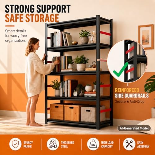 5 Tier Metal Bookshelf with An - đánh giá và giá Bookshelf 5 Tier