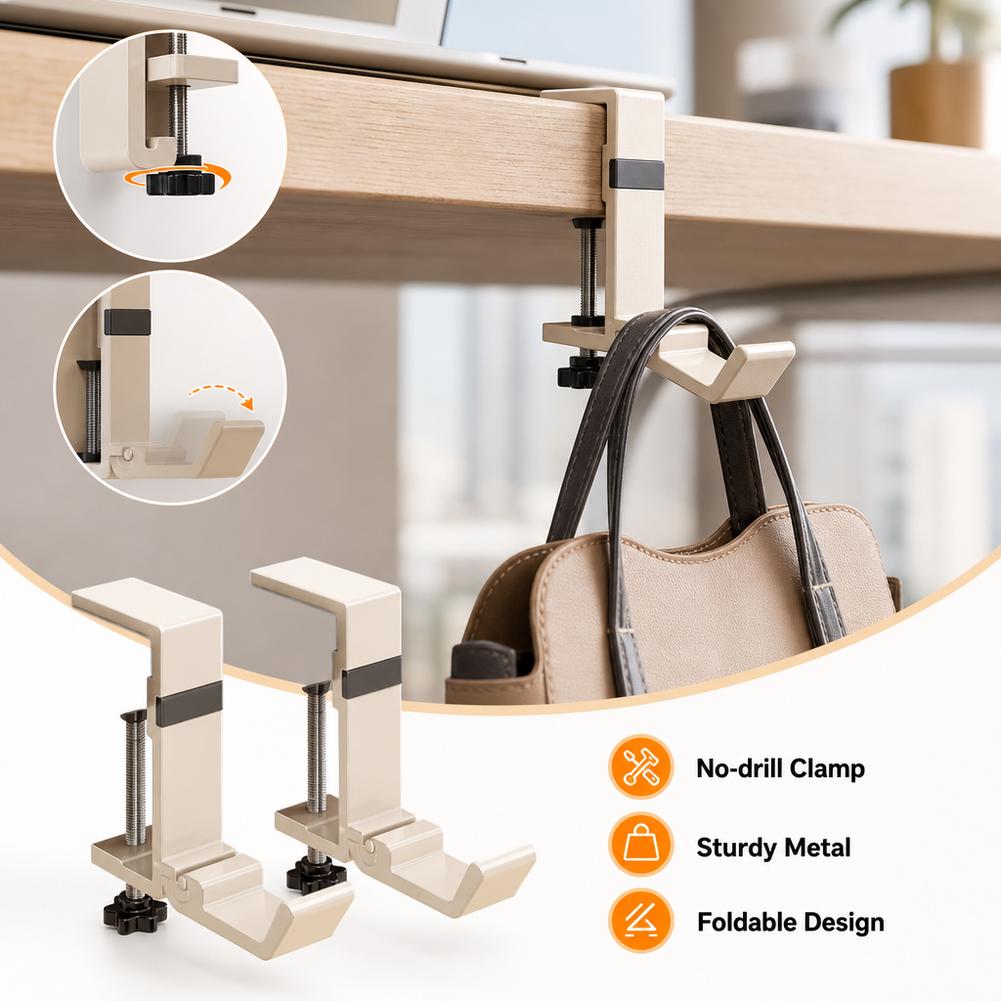 No Drill Foldable Desk Hook  C - đánh giá và giá Office Furniture Installation