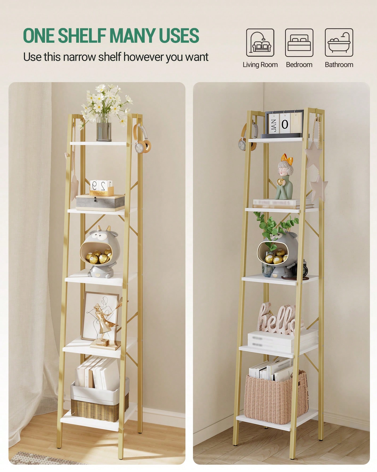 5 Tier Ladder Shelf Modern Gla - đánh giá và giá Bookshelf 5 Tier