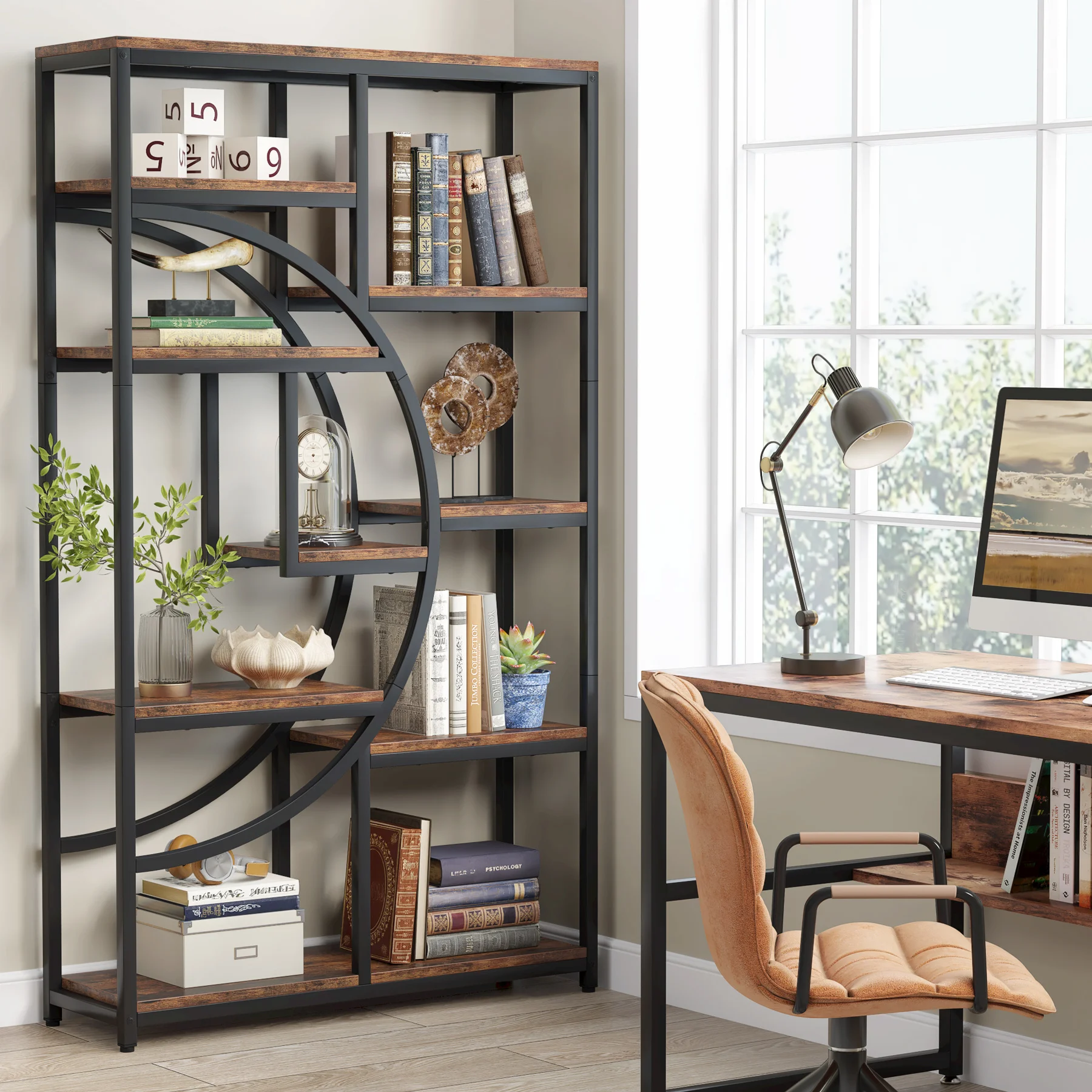 Tribesigns Bookshelf Industria - đánh giá và giá Bookshelf 5 Tier
