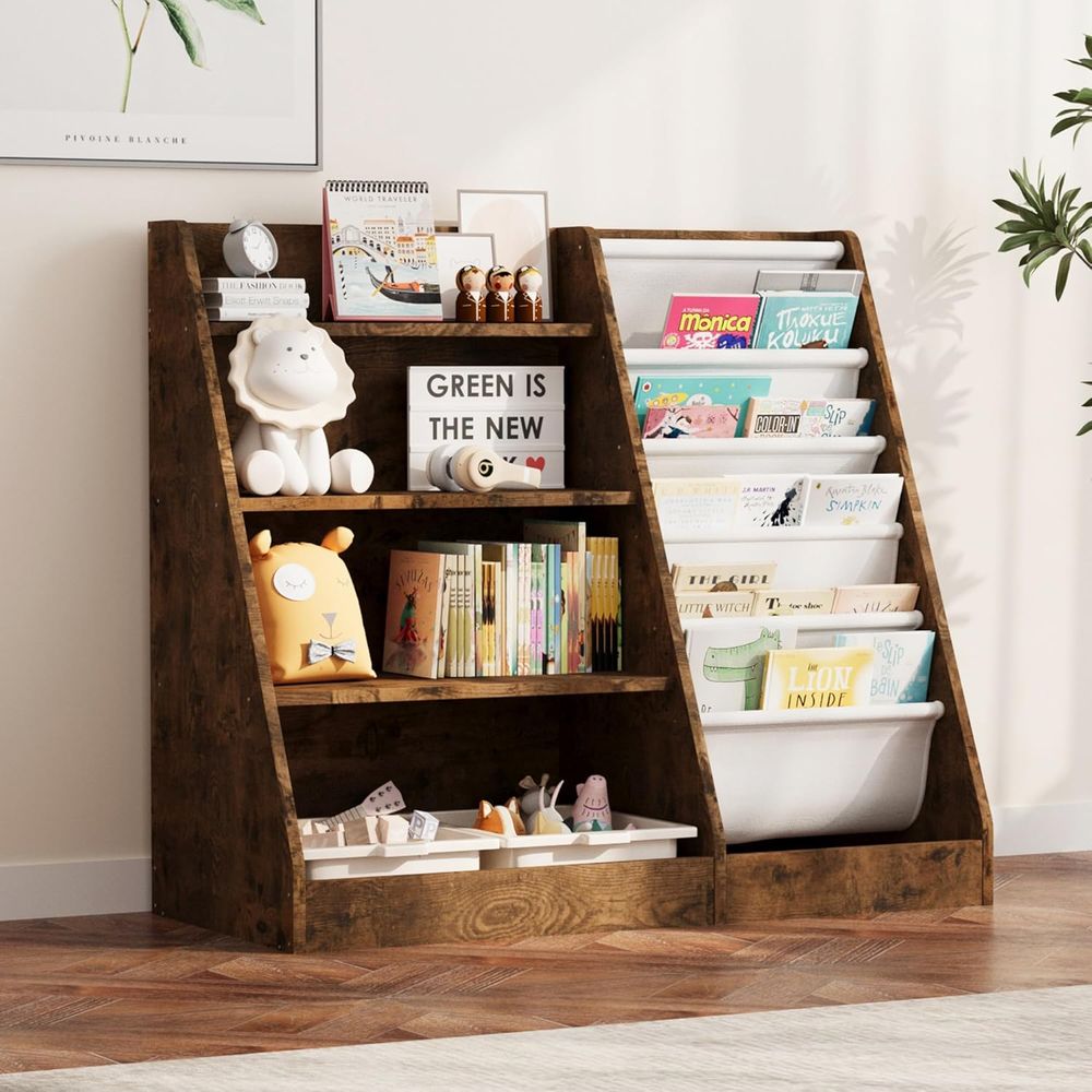 4-Tier Wooden Toddler Bookshel - đánh giá và giá Bookshelf 5 Tier