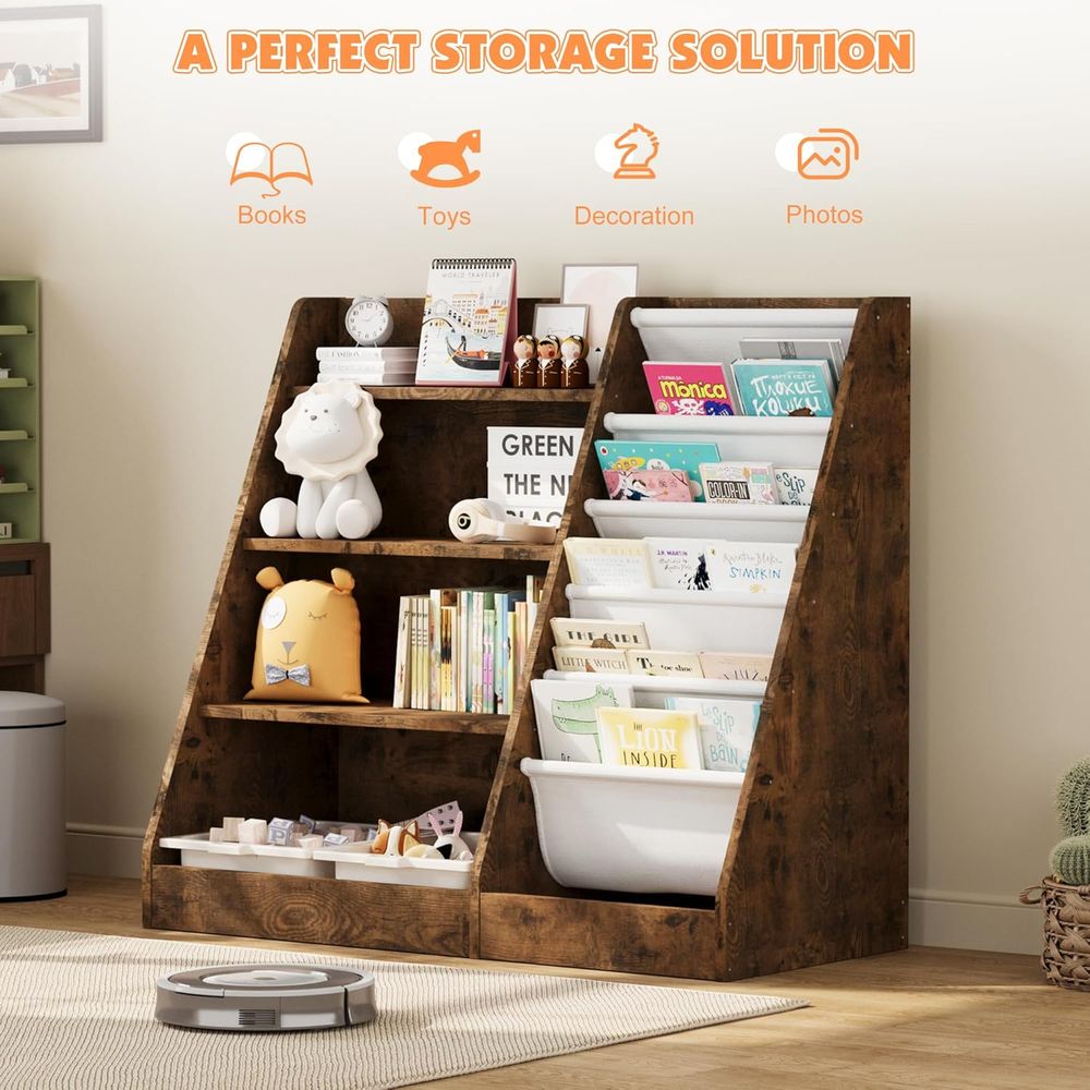 4-Tier Wooden Toddler Bookshel - đánh giá và giá Bookshelf 5 Tier